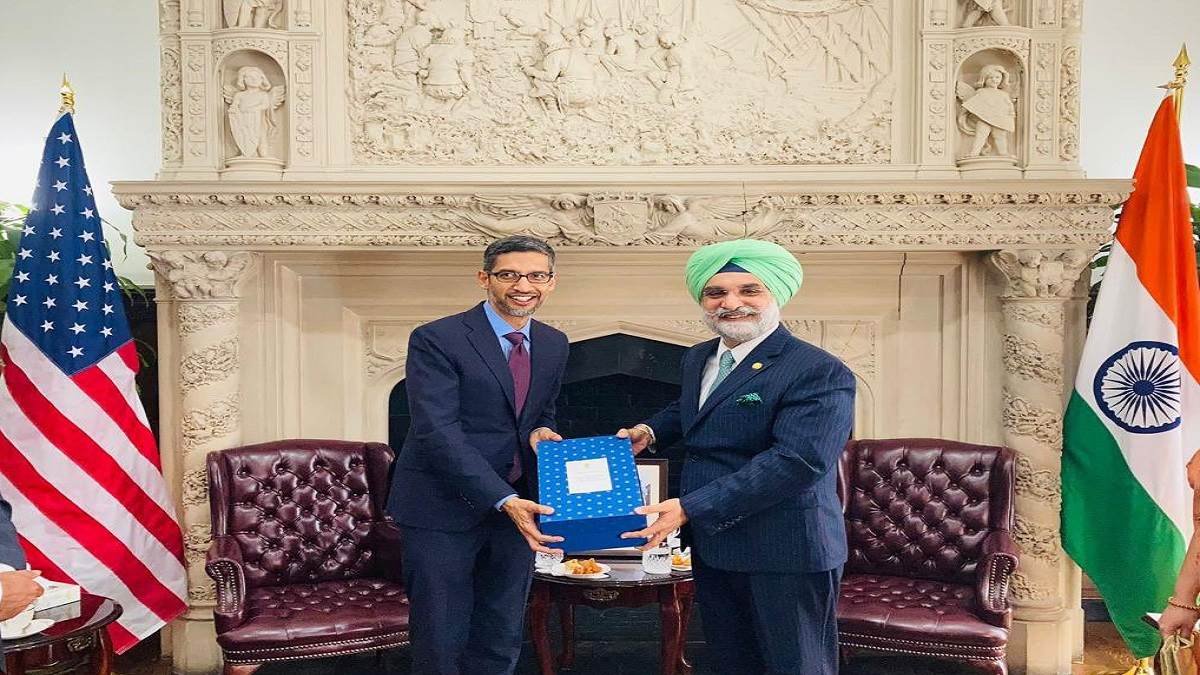 America: Google CEO सुंदर पिचाई पहली बार पहुंचे भारतीय दूतावास, भारत के डिजिटल भविष्य पर की राजदूत से चर्चा
